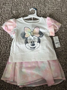 Minnie Mouse Pink Tie-Dye Puff Sleeve Dress